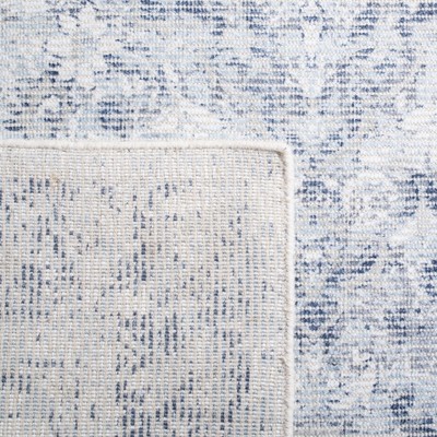Ivory and Blue Hand-Tufted Wool Square Area Rug