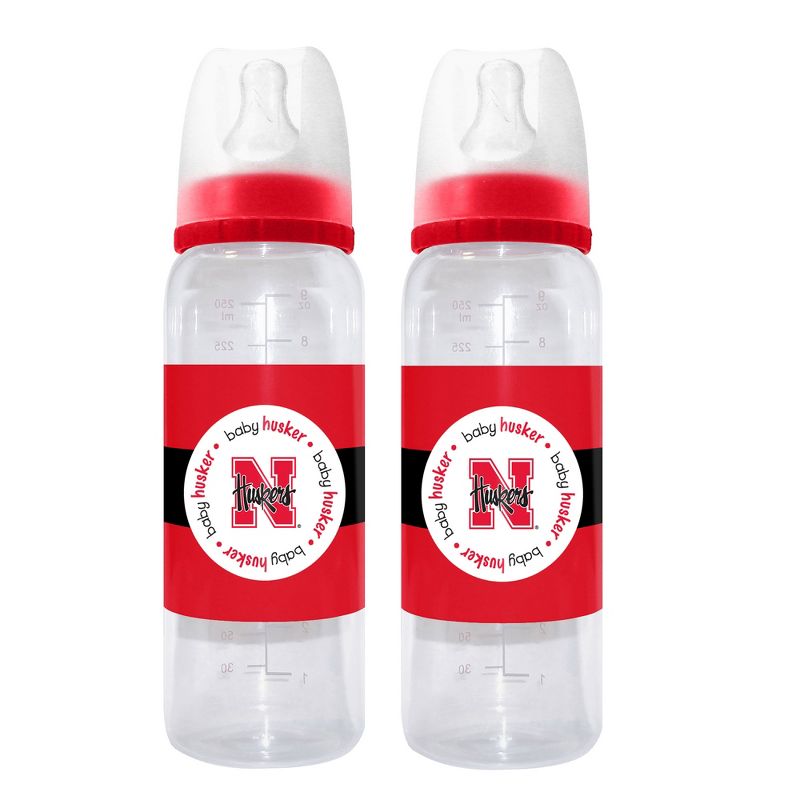 BabyFanatic Officially Licensed NCAA Nebraska Cornhuskers 9oz Infant Baby Bottle 2 Pack, 1 of 4