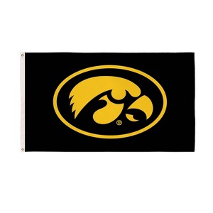 NCAA University of Iowa Flag with Grommets, 3'x5' Iowa Hawkeyes Outdoor College Flags & Banners for Garden Patio Indoor Wall Décor - 1 of 4