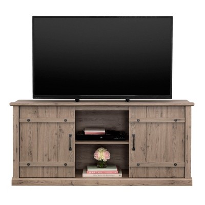 62.4" TV Stand with Sliding Barn Doors, Adjustable Shelves, and Cord Management for TVs up to 70" for Living Room