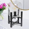 Creekwood Home Modern Glass Table Lamp with Exposed Bulb Wood Base Black Clear Shade - 4 of 4