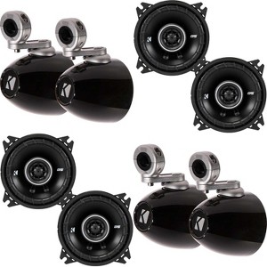 Kicker (2) Mini Wake Tower Marine Enclosures loaded with Kicker 4" 43DSC Speakers - 1 of 4