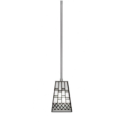Toltec Lighting Apollo 1 - Light Pendant in  Graphite with 5" Square Pewter Art Glass Shade