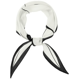 Elerevyo Women's Simple Striped Contrast Color Long Silky Rhombus Scarves Neckerchief 1Pc - 1 of 4