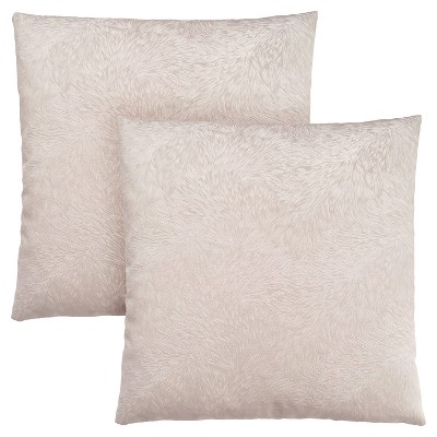 Monarch Specialties Pillows Set Of 2 18 X 18 Square Insert Included Decorative Throw Accent Sofa Couch Bedroom Polyester Hypoallergenic Beige Modern