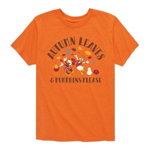 Boys' - Disney - Autumn Leaves And Pumpkins Please Short Sleeve Graphic T-Shirt - 1 of 4