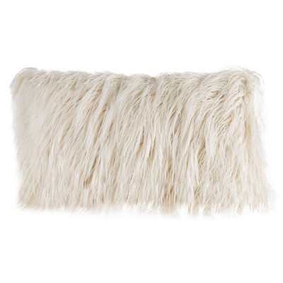 12"x20" Oversize Curled Shag Faux Fur Lumbar Throw Pillow - Hastings Home