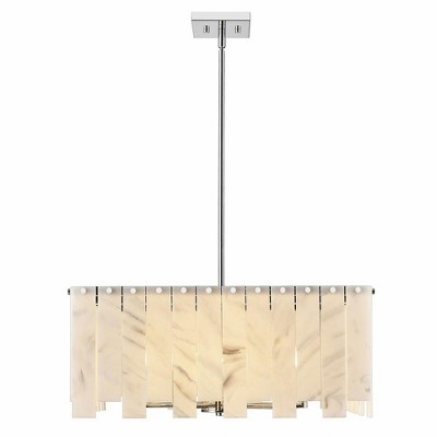 Viviana Art Deco Polished Nickel 8-Light Rectangular Pendant