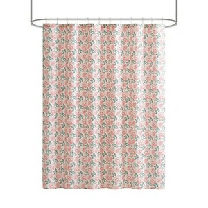 LunaLulinlk Block Floral 13 Piece Shower Curtain and Hook Set - 1 of 4