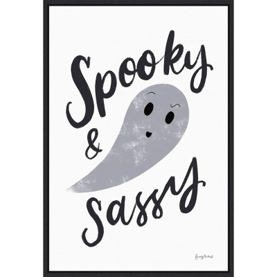 16" x 23" Sophisticated Spooky I BW by Becky Thorns Framed Wall Canvas - Amanti Art