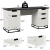 Coucheta 59" Executive Computer Desk Collection - with File Drawer & Storage Cabinet, Wood Writing Desk, Multiple Finishes - 3 of 4