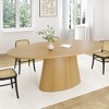 SpassWay 30"H Modern Oval Wood Kitchen Table Dining Table Conference Table Gaming Table with Single Pedestal Black/Walnut/Natural Wood - 4 of 4