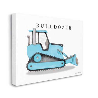 Stupell Industries Blue Bulldozer Machine Classic Construction Truck