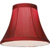 Springcrest Set of 8 Bell Lamp Shades Deep Red Faux Silk Small 3" Top x 6" Bottom x 5" High Candelabra Clip-On Fitting - 4 of 4