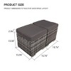 Outdoor Patio Wicker Rattan Storage Ottoman Set of 2 with Cushion,Garden Backyard Upholstered Footstool,Metal Footrest Side Table-Coolbibila - 4 of 4