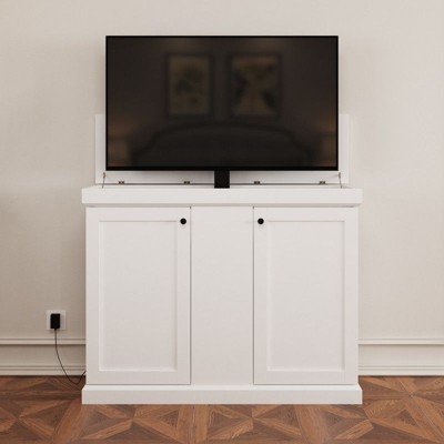 Famapy Smart Lift Gaming Station,Adjustable Height,Remote Control/Dual Cable Management Holes,Ideal for 50” Screens Home Gaming/Entertainment Spaces