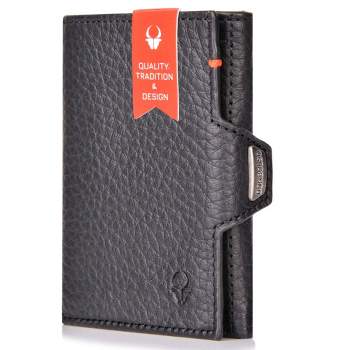 Donbolso Leather Modern Slim Wallet without Coin Pocket - Black