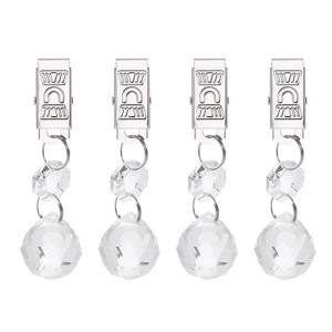 Unique Bargains Crystal Metal Ball Shape Pendant Tablecloth Weight Clips 4 Pcs - 1 of 4