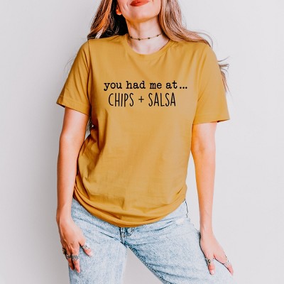 Simply Sage Market You Had Me At Chips And Salsa Short Sleeve Tee - 2XL - Mustard