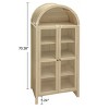 70.28 Inch Tall Arched Kitchen Pantry Cabinet with Glass Doors and Adjustable Shelves Modern Farmhouse Display Storage Cupboard-Maison Boucle - 4 of 4