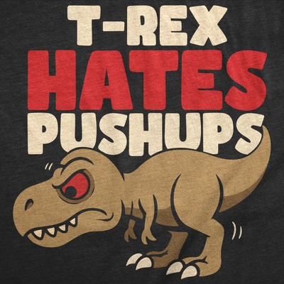 Мужские футболки Crazy Dog T-Shirts, Inc. Mens Funny T Shirt T Rex Hates Pushups Sarcastic Dino Graphic Novelty Tee for Men - Crazy Dog Men's T Shirt With Dinosaur Sayings Black M — фото 2