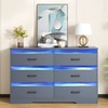Fredees 7-Drawer Dresser for Bedroom with LED Light, Modern Black Chest with Charging Station for Closet, Living Room, Hallway - 2 of 4