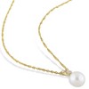 EVERLY JEWELRY | 14k Yellow Gold 7-7.5mm Cultured Freshwater Pearl and Diamond Accent Pendant with Chain, 17" - 2 of 4