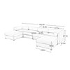 CAVINAS Modern Sectional Sofa with 4 Seats and 2 Ottomans,Convertible Modular Couch with Under-Sofa Storage,Couch for Living Room,2x Corner,White - 3 of 4