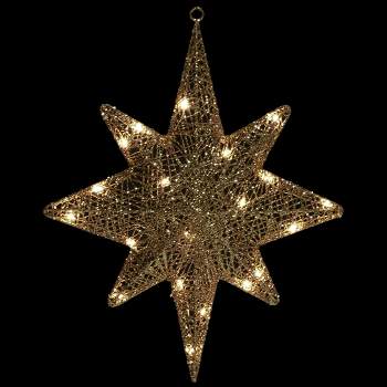Northlight 22" LED Lighted Gold Hanging Bethlehem Star Outdoor Christmas Decoration