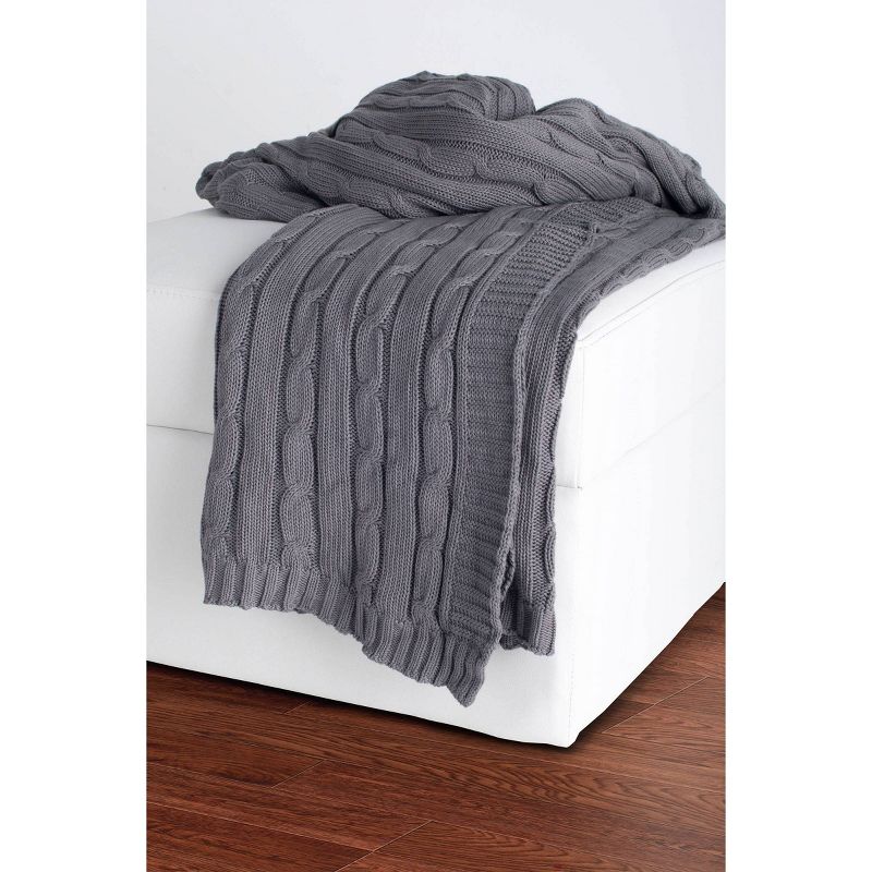 50"x60" Cable Knit Throw Blanket - Rizzy Home, 1 of 5