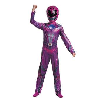 Disguise Girls' Classic The Power Rangers Movie Pink Power Ranger Jumpsuit Costume