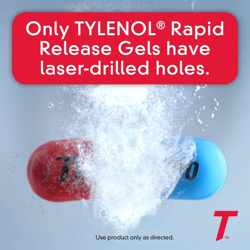 Tylenol Extra Strength Pain Reliever & Fever Reducer Rapid Release Gelcaps - Acetaminophen, 4 of 9
