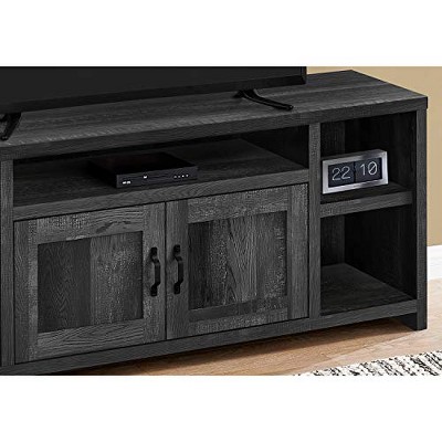 Black Dark Wood 60" Media Console with Cabinet