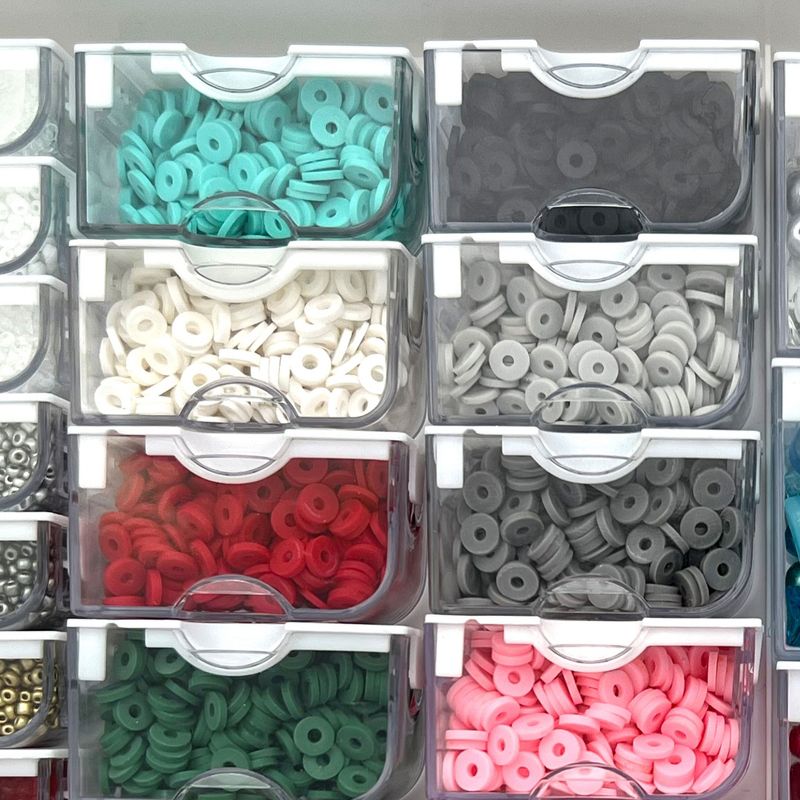 Bead Storage Solutions Assorted Glass and Clay Beads Set with Plastic See-Through Stackable Tray Organizer, 4 of 7