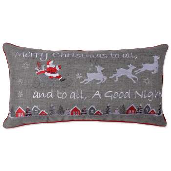 Indoor Christmas 'Merry Christmas To All' Rectangular Throw Pillow  - Pillow Perfect