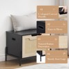 Rattan Storage Bench with Safety Hinge, Entryway Bench with Storage for Bedroom, Shoe Storage Bench Chest, End of Bed Bench with Side Handles - 4 of 4