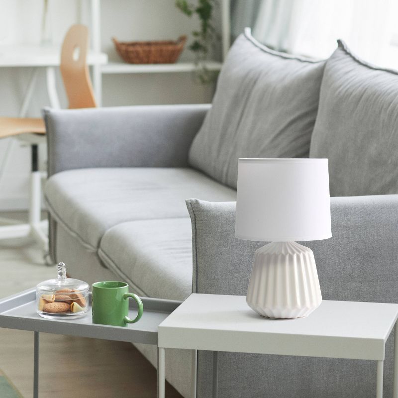 Petite Pleated Base Table Lamp Off-White - Simple Designs, 5 of 10