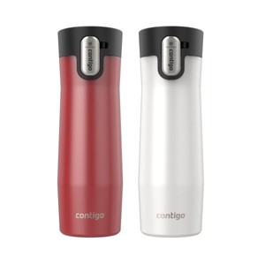 Contigo AUTOSEAL West Loop Vacuum-Insulated Stainless Steel Mug with Easy-Clean Lid, 20 oz, Goji Berry Frosted Pearl & Salt Frosted Pearl, 2-Pack - 1 of 4