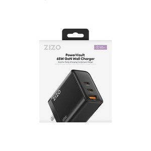 ZIZO PowerVault 65W GaN Dual USB-C + USB-A Wall Charger with Digital Power Display - Black - 1 of 4