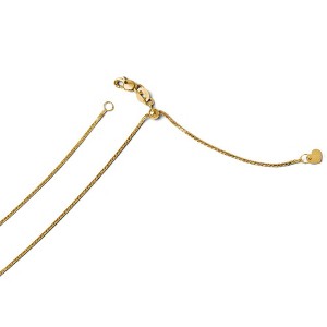 Black Bow Jewelry 1mm 14k Yellow Gold Adjustable Diamond Cut Wheat Chain Necklace - 1 of 4