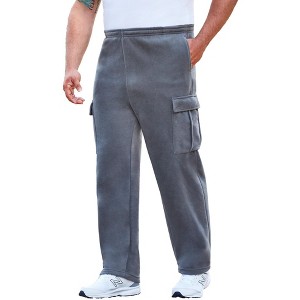 KingSize Men's Big & Tall Explorer Plush Fleece Cargo Pants - 1 of 4