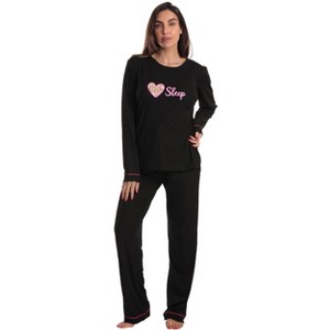 Just Love Women’s Cotton Pajama Set – Long Sleeve Top & Sleep Pants with Pockets – Soft Jersey Knit - 1 of 3