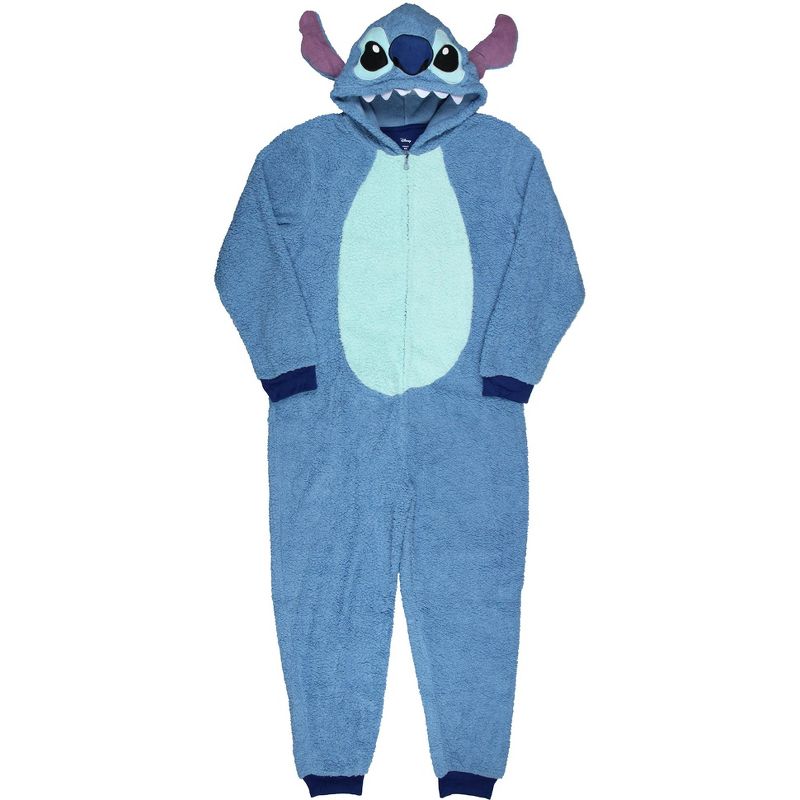 Disney Lilo And Stitch Adult Unisex Stitch Costume Fleece One Piece Pajama Union Suit, 6 of 9