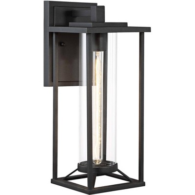 Minka Lavery Modern Outdoor Wall Light Fixture Black 17 1/4" Clear Glass for Post Exterior Barn Deck House Porch Yard Patio