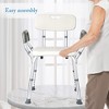 Adjustable Shower Chair with Padded Armrests & Back - 350 lb Capacity Bath Seat, Non-Slip Shower Stool for Elderly/Disabled, Height Adjustable - 3 of 4