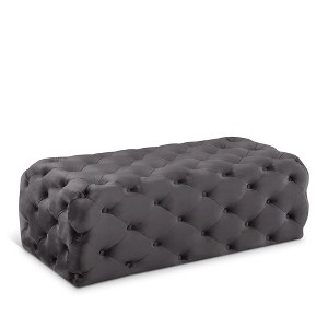Meridian Furniture,Casey Velvet Ottoman/Bench - 1 of 4