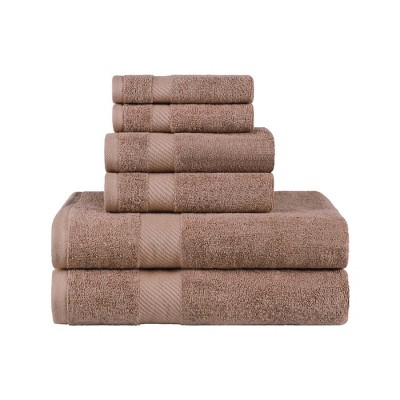 Modern Solid Classic Premium Luxury Cotton 6 Piece Bath, Face, and Hand Towel Set by Blue Nile Mills