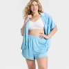 Women's Satin Short Sleeve Notch Collar Shirt and Shorts Pajama Set - Wild Fable™ - 3 of 3