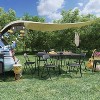 FurnitureR Square Folding Card Table 33.9 inch, Multi-Functional Table Foldable Portable for Dining Panic, PVC Tabletop, No Assembly Required, Black - 3 of 4