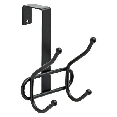 Over The Door Double Decorative Hook Rack Black - Room Essentials™